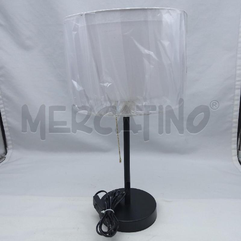 LAMPADA TAVOLO BASE METALLO NERO CAPPELLO CILINDRICO | Mercatino dell'Usato San maurizio canavese 1