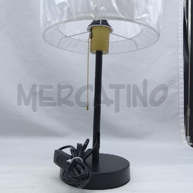 LAMPADA TAVOLO BASE METALLO NERO CAPPELLO CILINDRICO | Mercatino dell'Usato San maurizio canavese 3