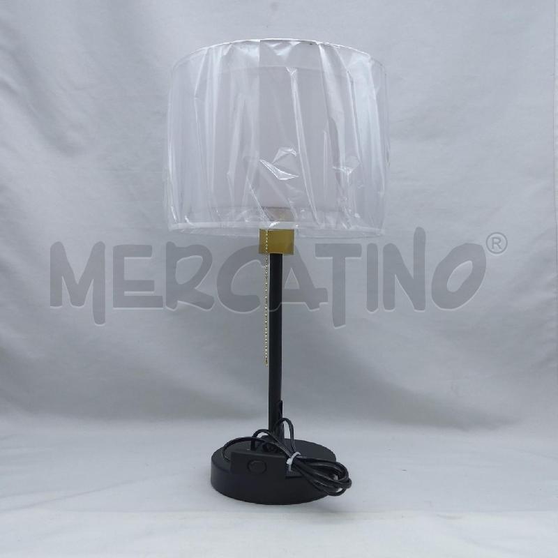 LAMPADA TAVOLO BASE METALLO NERO CAPPELLO CILINDRICO | Mercatino dell'Usato San maurizio canavese 4