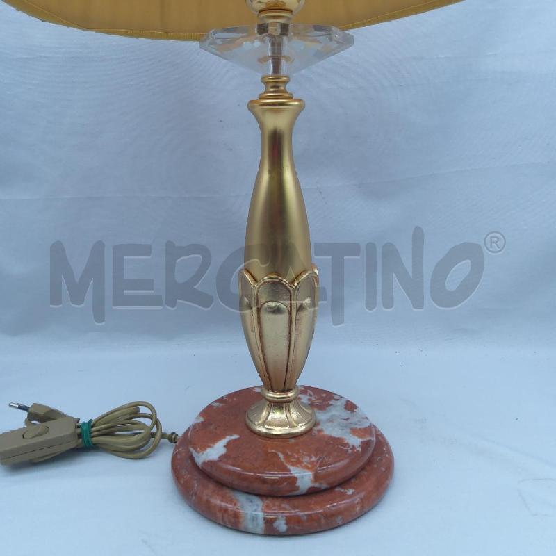 LAMPADA TAVOLO DORATA BASE ONICE CAPPELLO PLISSETTATO | Mercatino dell'Usato San maurizio canavese 2