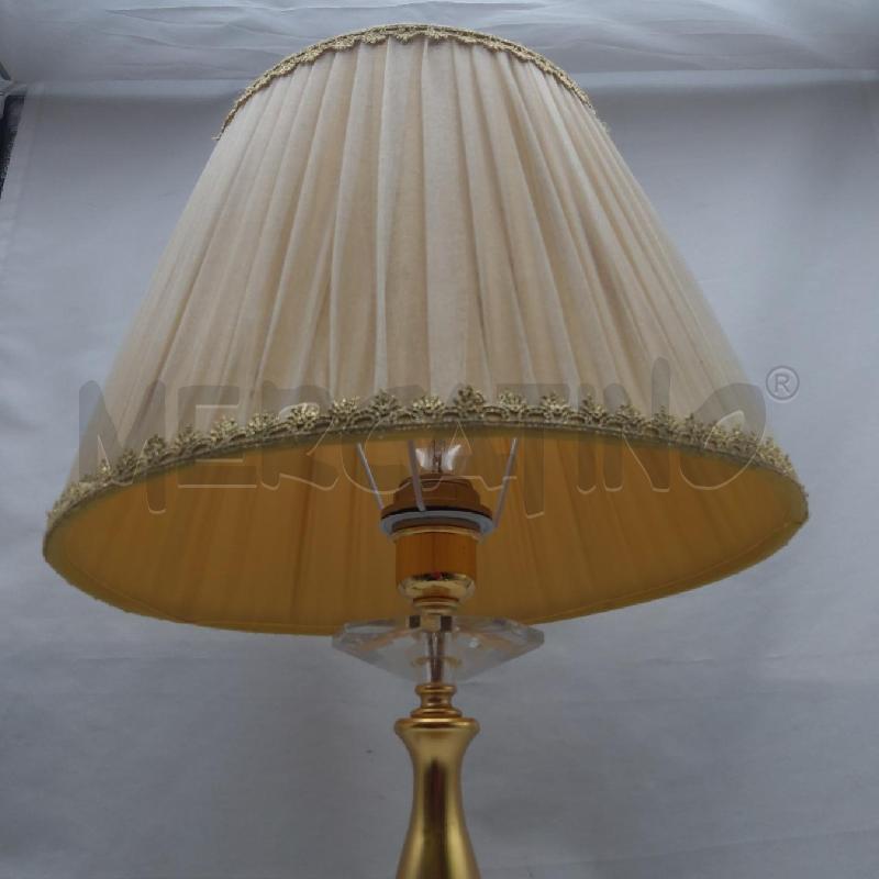 LAMPADA TAVOLO DORATA BASE ONICE CAPPELLO PLISSETTATO | Mercatino dell'Usato San maurizio canavese 3