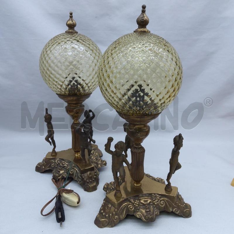 LAMPADE COPPIS BASE TRIO PUTTI MASCHERE GROTTESCHE BOCCIA VETRO ROMBETTI | Mercatino dell'Usato San maurizio canavese 1