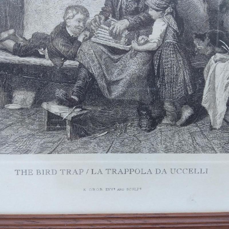 LITOGRAFIA LA TRAPPOLA PER UCCELLI | Mercatino dell'Usato San maurizio canavese 3