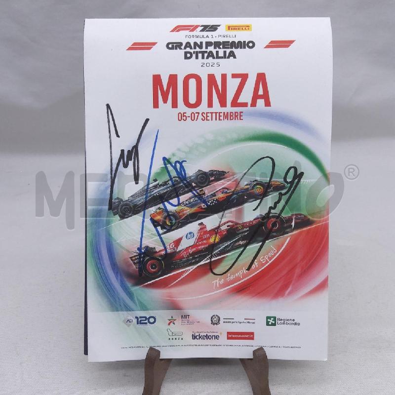 LOCANDINA GRAN PREMIO DI MONZA 2025 AUTOGRAFATA | Mercatino dell'Usato San maurizio canavese 1