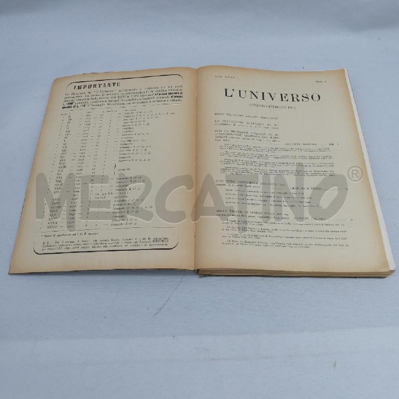 L'UNIVERSO ANNATA XXXV GENNAIO FEBBRAIO 1955 | Mercatino dell'Usato San maurizio canavese 1