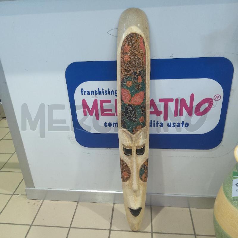 MASCHERA ETNICA BEIGE STOFFA VERDE FOGLIE | Mercatino dell'Usato San maurizio canavese 1