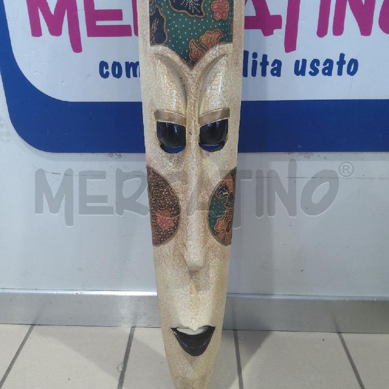 MASCHERA ETNICA BEIGE STOFFA VERDE FOGLIE | Mercatino dell'Usato San maurizio canavese 2
