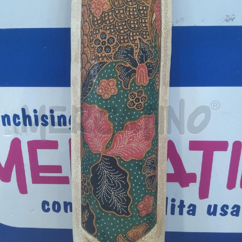 MASCHERA ETNICA BEIGE STOFFA VERDE FOGLIE | Mercatino dell'Usato San maurizio canavese 3