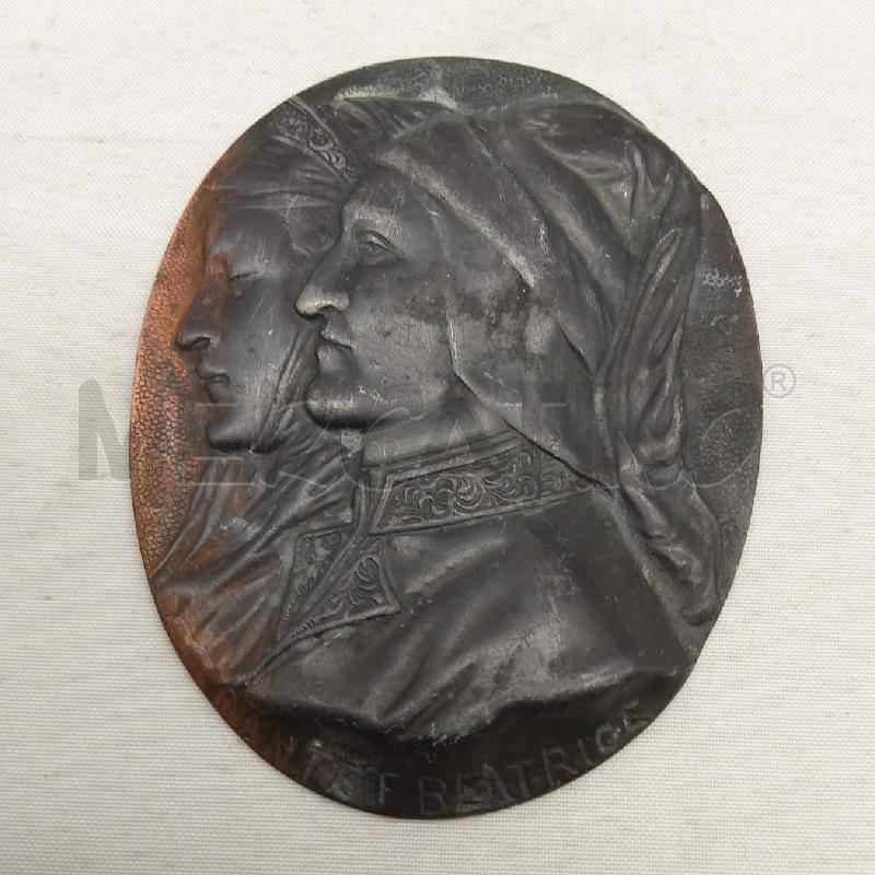 MEDAGLIONE METALLO OVALE DANTE E BEATRICE | Mercatino dell'Usato San maurizio canavese 4