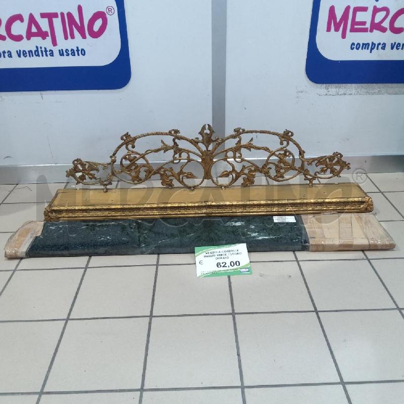 MENSOLA CONSOLLE MARMO VERDE / LEGNO DORATO | Mercatino dell'Usato San maurizio canavese 2
