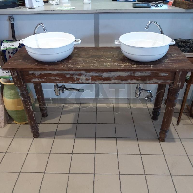 MOBILETTO BAGNO DOPPIO CATINO SMALTATO BIANCO | Mercatino dell'Usato San maurizio canavese 1