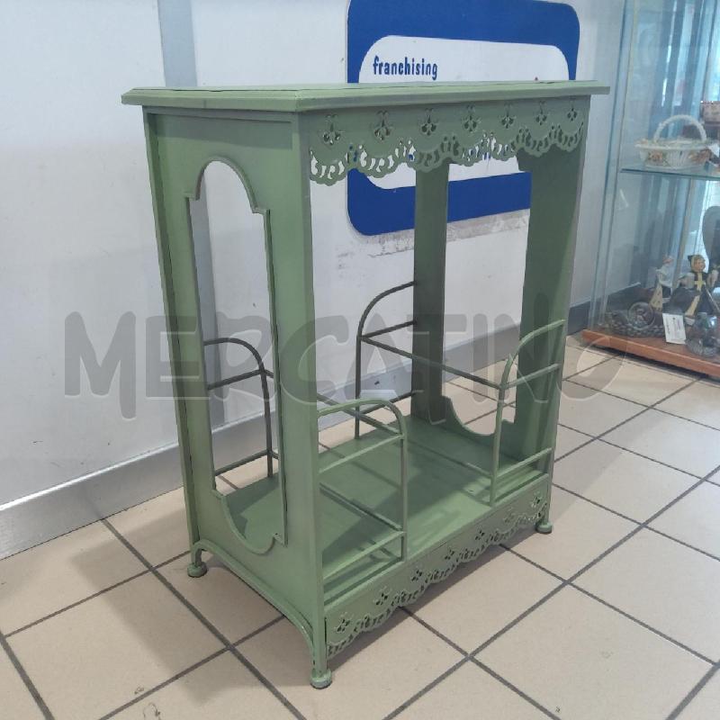 MOBILETTO PORTA BOTTIGLIE METALLO VERDE | Mercatino dell'Usato San maurizio canavese 2