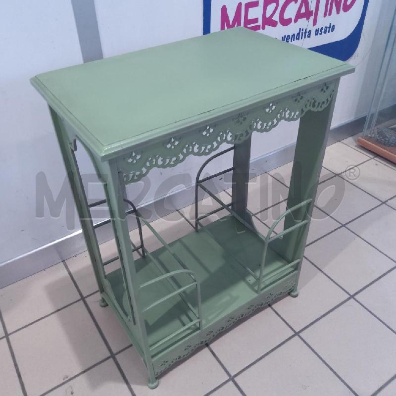 MOBILETTO PORTA BOTTIGLIE METALLO VERDE | Mercatino dell'Usato San maurizio canavese 3
