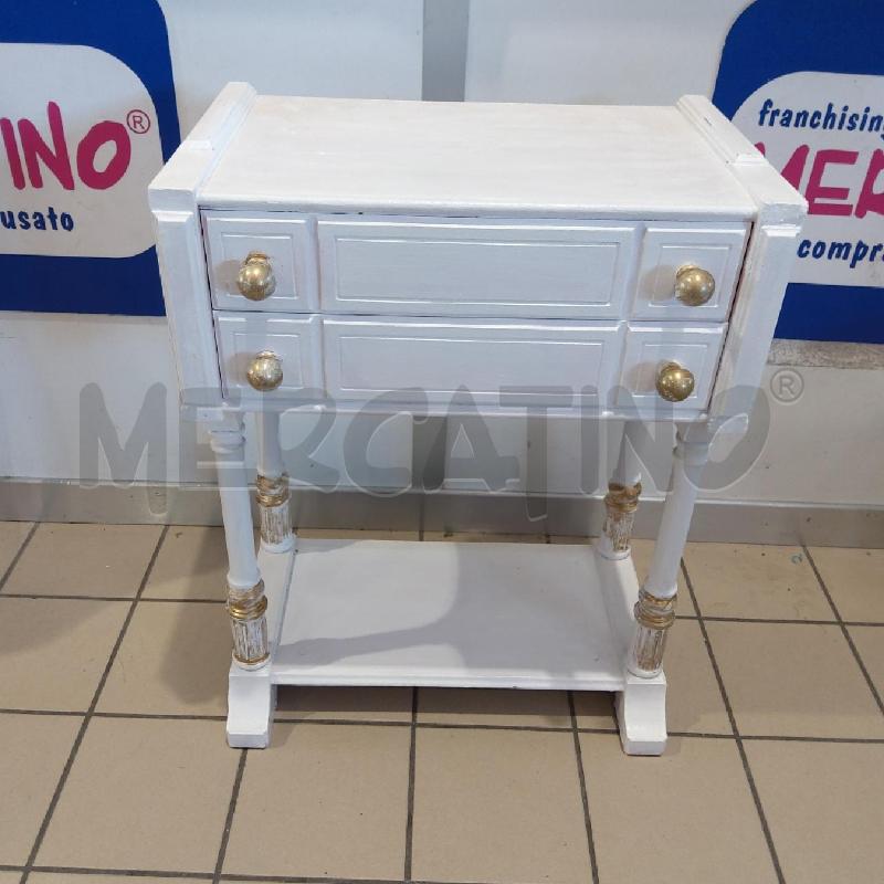 MOBILETTO SHABBY BCO ORO 2 CASSETTI | Mercatino dell'Usato San maurizio canavese 1