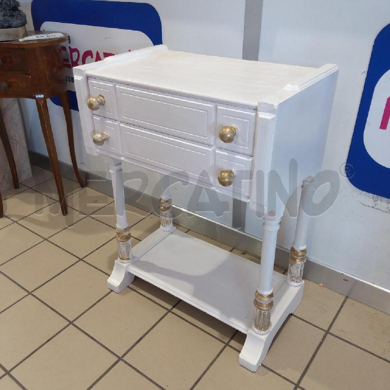 MOBILETTO SHABBY BCO ORO 2 CASSETTI | Mercatino dell'Usato San maurizio canavese 2