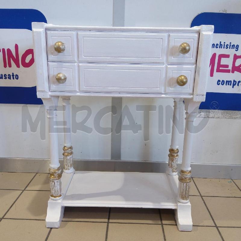 MOBILETTO SHABBY BCO ORO 2 CASSETTI | Mercatino dell'Usato San maurizio canavese 3