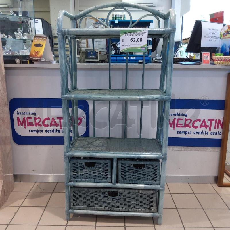 MOBILETTO VIMINI AZZURRO 3 RIPIANI 3 CASSETTI | Mercatino dell'Usato San maurizio canavese 1