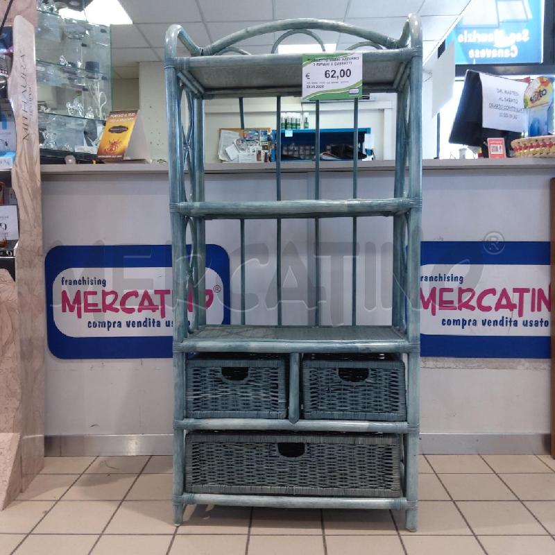 MOBILETTO VIMINI AZZURRO 3 RIPIANI 3 CASSETTI | Mercatino dell'Usato San maurizio canavese 3