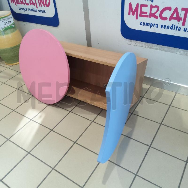 MOBILE PENSILE 2 ANTE TONDE CAMERETTA BIMBI AZZ ROSA | Mercatino dell'Usato San maurizio canavese 4