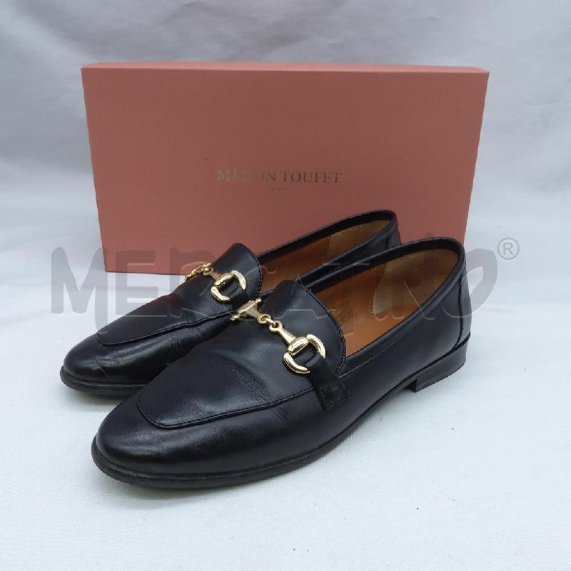 MOCASSINI DONNA MAISON TOUFET SC1 NERO METALLERIA DORATA | Mercatino dell'Usato San maurizio canavese 1