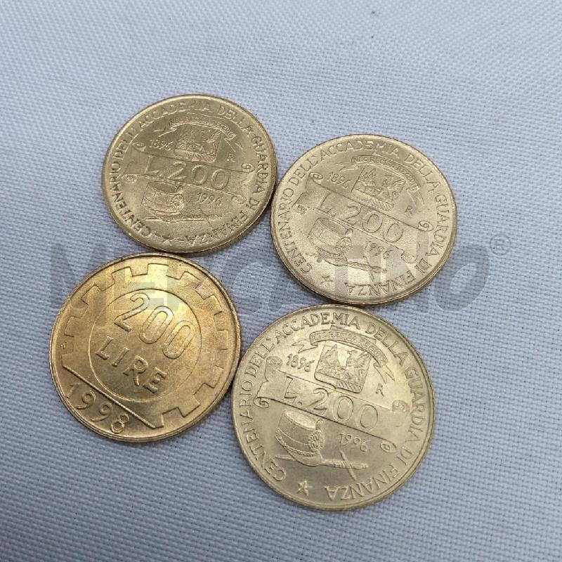 MONETE PZ. 4 200 LIRE CENTENARIO ACCADEMIA GUARDIA FINANZA | Mercatino dell'Usato San maurizio canavese 1