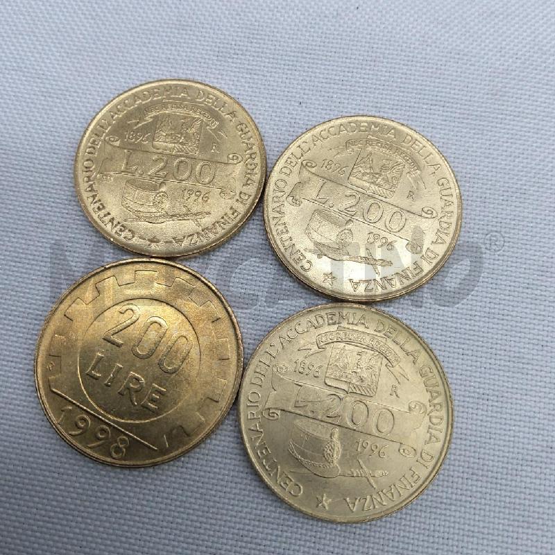 MONETE PZ. 4 200 LIRE CENTENARIO ACCADEMIA GUARDIA FINANZA | Mercatino dell'Usato San maurizio canavese 2