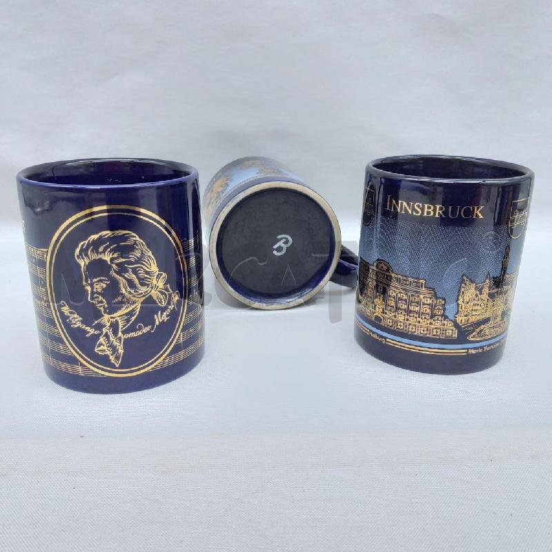 MUG PZ 5 CERAMICA BLU ORO TEMA AUSTRIA | Mercatino dell'Usato San maurizio canavese 3