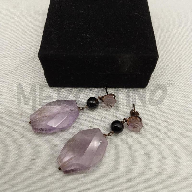 ORECCHINI ARTIGIANALI HANDMADE AMETISTA E GIADA  | Mercatino dell'Usato San maurizio canavese 2