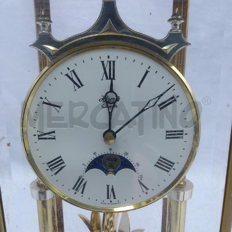 OROLOGIO DA TAVOLO IN TECA BASE LEGNO OVALE | Mercatino dell'Usato San maurizio canavese 3