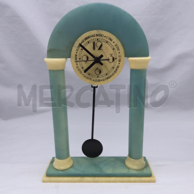 OROLOGIO TAVOLO MARMO VERDE ACQUA CREMA PENDOLO | Mercatino dell'Usato San maurizio canavese 1