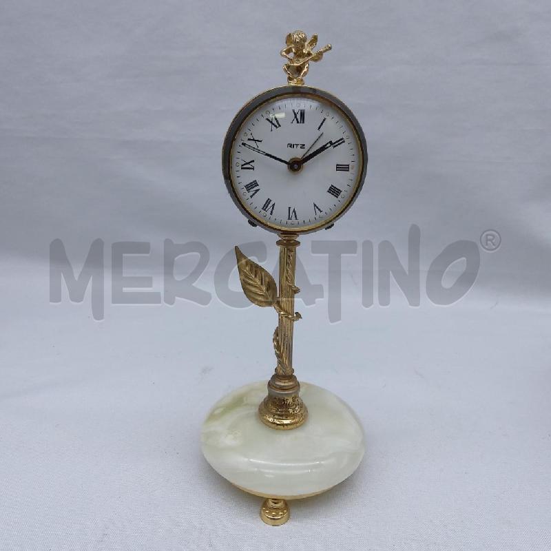 OROLOGIO TAVOLO RITZ MECCANICO BASE ONICE COLONNA DORATA | Mercatino dell'Usato San maurizio canavese 1