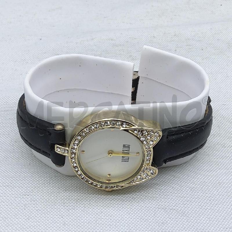 OROLOGIO  POLSO COTE D'AZUR NERO GLITTER GATTO | Mercatino dell'Usato San maurizio canavese 1