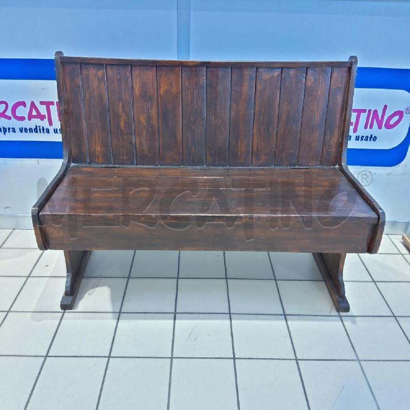 PANCA LEGNO SCURO CON CONTENITORE | Mercatino dell'Usato San maurizio canavese 1