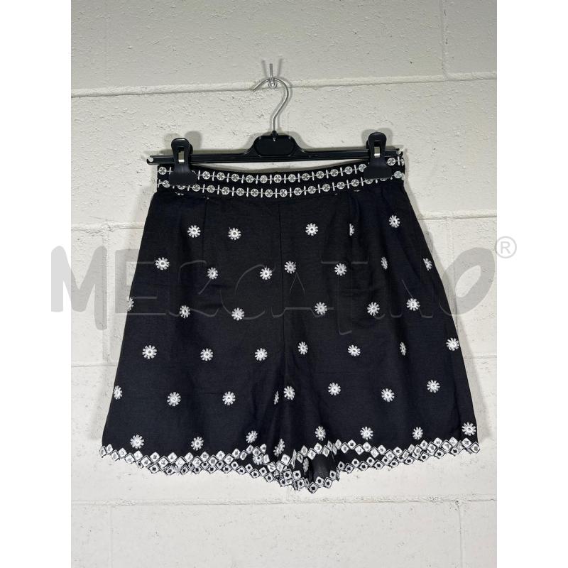 PANTALONCINO DONNA KOTON NERO FIORI RICAMATI BCN  | Mercatino dell'Usato San maurizio canavese 1