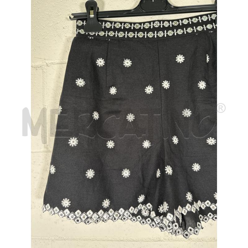 PANTALONCINO DONNA KOTON NERO FIORI RICAMATI BCN  | Mercatino dell'Usato San maurizio canavese 2