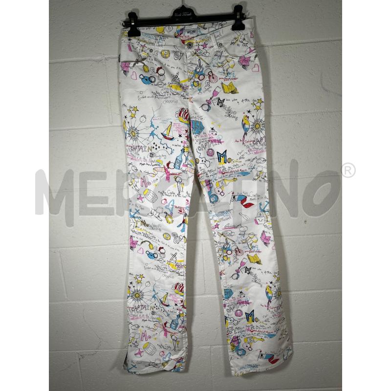 PANTALONE DONNA MOSCHINO JEANS BIANCO SCRITTE ZAMPA | Mercatino dell'Usato San maurizio canavese 1