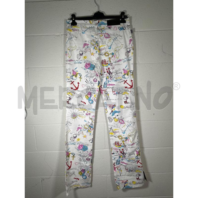 PANTALONE DONNA MOSCHINO JEANS BIANCO SCRITTE ZAMPA | Mercatino dell'Usato San maurizio canavese 3