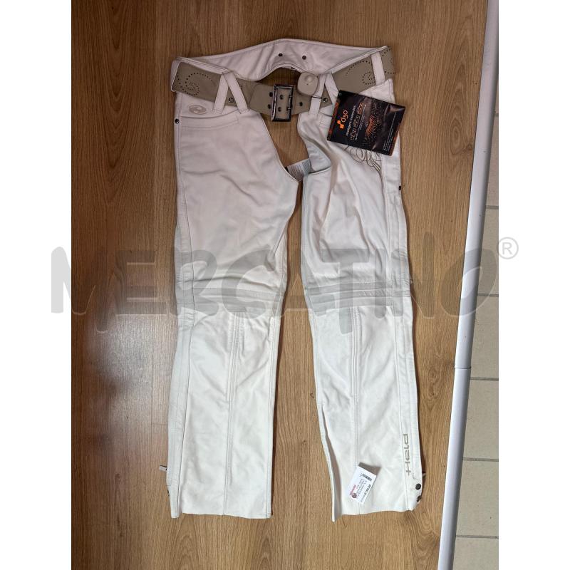 PANTALONE HELD VERA PELLE HELD BIANCO CINTURA BEIGE  | Mercatino dell'Usato San maurizio canavese 1