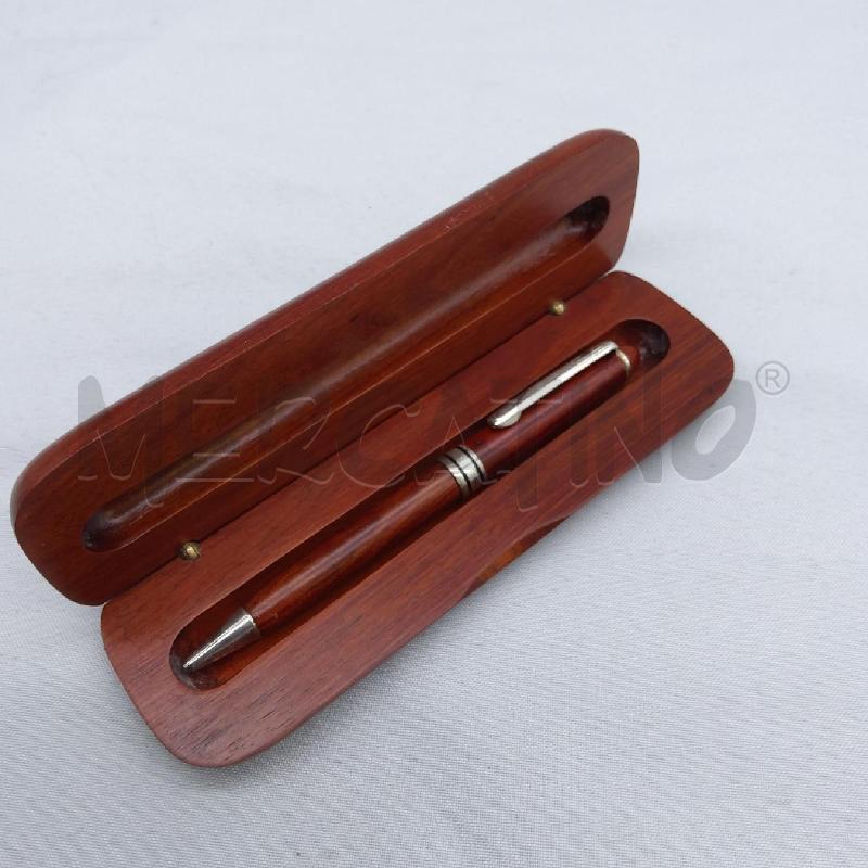 PENNA A SFERA LEGNO PLACCA ARGENTO | Mercatino dell'Usato San maurizio canavese 1