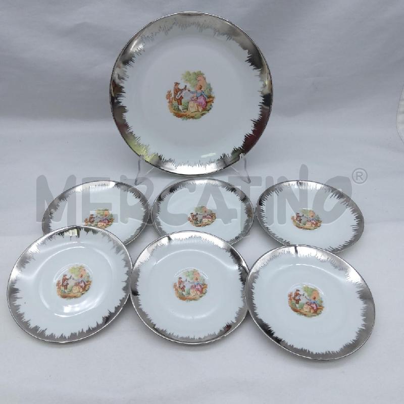 PIATTI PZ. 7 DOLCE BAVARIA BIANCO ARGENTO PASTORALE | Mercatino dell'Usato San maurizio canavese 1