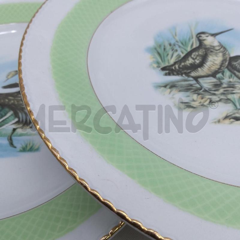 PIATTI PZ. 7 GALVANI BCO VERDE VOLATILI VARI | Mercatino dell'Usato San maurizio canavese 4
