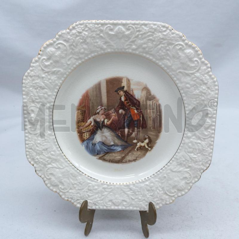 PIATTO CERAMICA INGLESE MEDAGLIONE DAMA E CAVALIERE | Mercatino dell'Usato San maurizio canavese 1