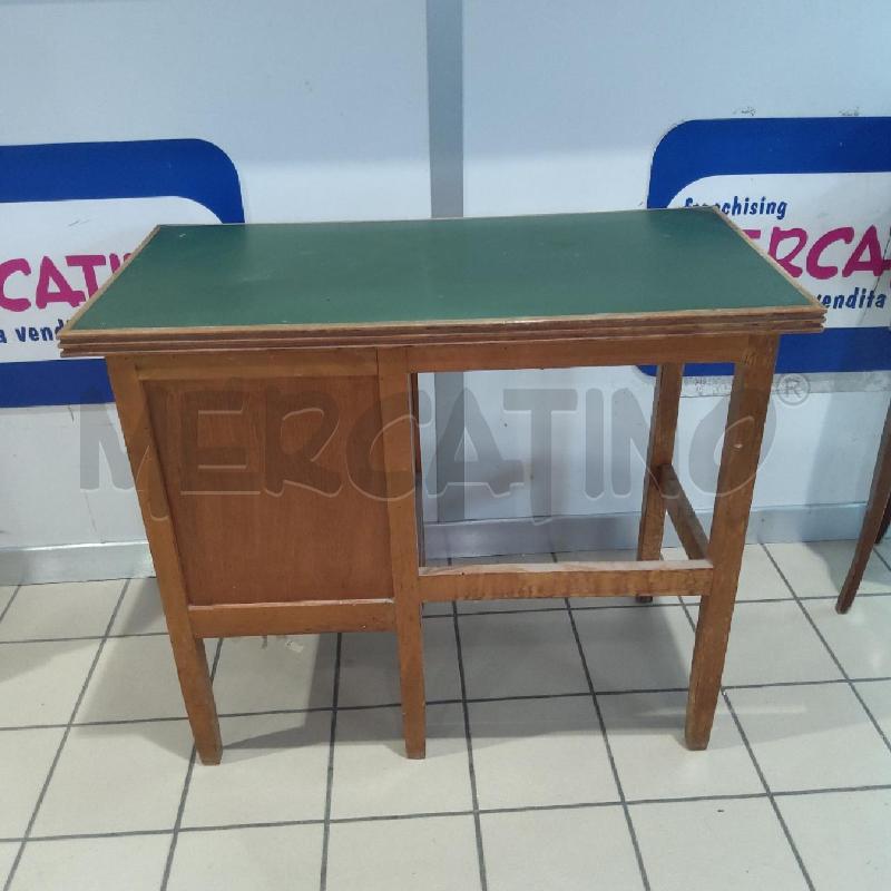 PICCOLA SCRIVANIA EPOCA LEGNO 4 CASSETTI PIANO VERDE | Mercatino dell'Usato San maurizio canavese 5