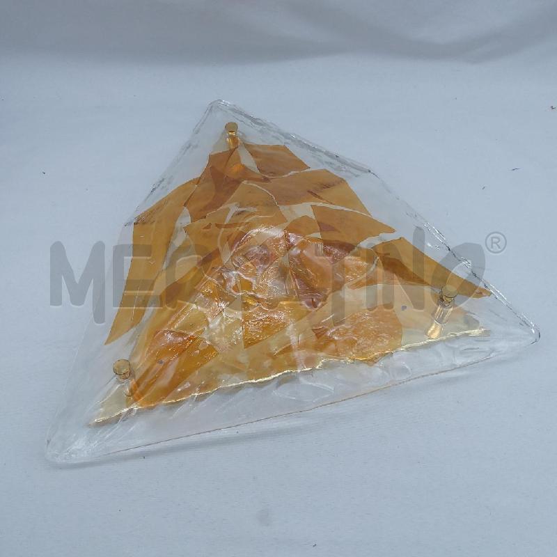 PLAFONIERA TRIANGOLARE VETRO MURANO LA MURRINA AMBRA ACC 112 | Mercatino dell'Usato San maurizio canavese 1