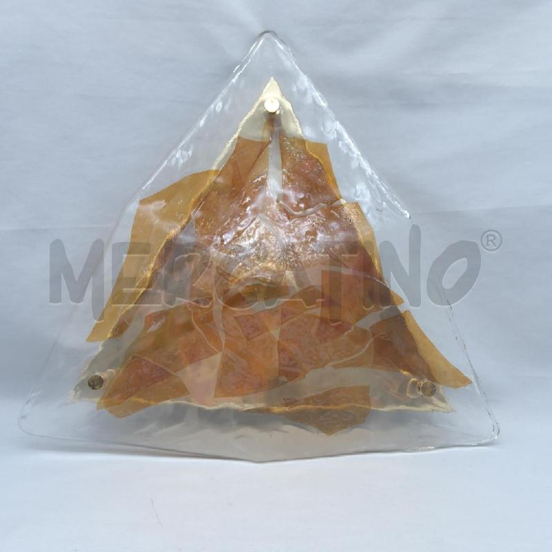 PLAFONIERA TRIANGOLARE VETRO MURANO LA MURRINA AMBRA ACC 112 | Mercatino dell'Usato San maurizio canavese 3