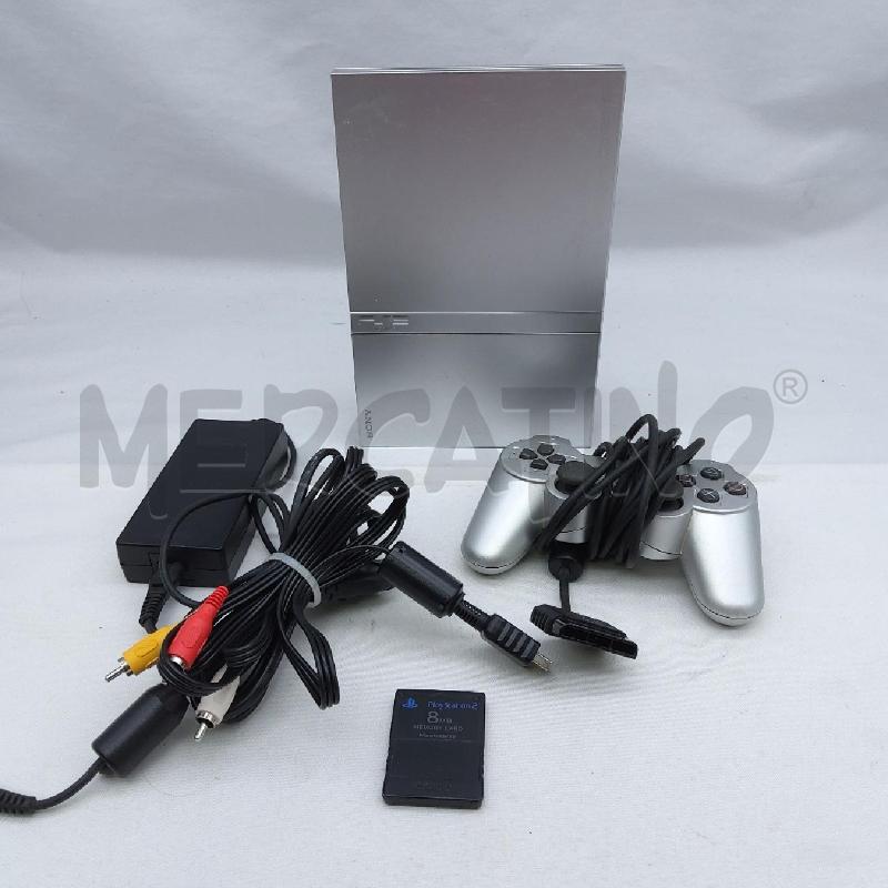 PLAY STATION 2 SLIM SILVER MEMORY JOY CAVI | Mercatino dell'Usato San maurizio canavese 1
