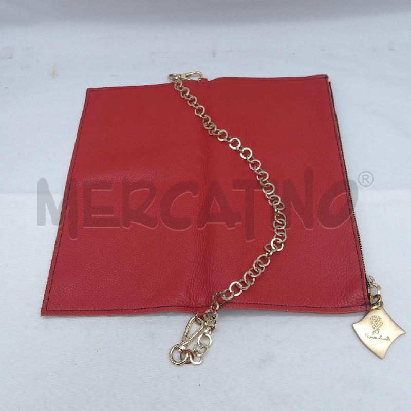 POCHETTE VERA PELLE FEDERICA LUNELLO ROSSO CATENA DORATA  | Mercatino dell'Usato San maurizio canavese 4