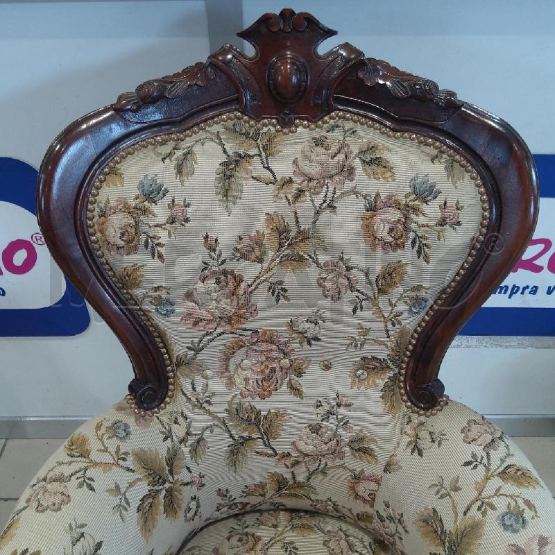 POLTRONA BAROCCHINE TESSUTO FIORI ROSA | Mercatino dell'Usato San maurizio canavese 4
