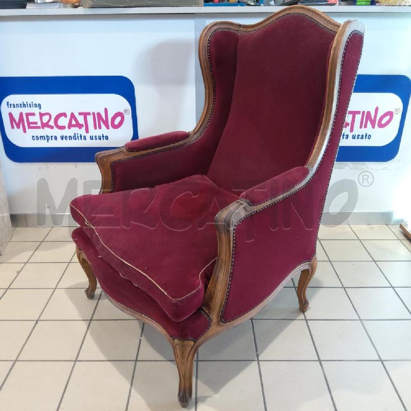 POLTRONA TIPO VELLUTO BORDEAUX PIEDINI CABRIOLE | Mercatino dell'Usato San maurizio canavese 2