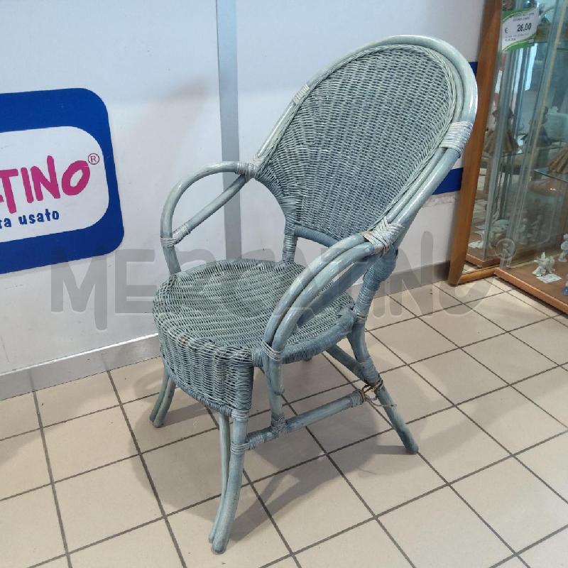 POLTRONCINA VIMINI AZZURRO | Mercatino dell'Usato San maurizio canavese 4